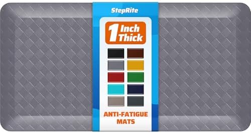 1" Thick Kitchen Mats for Floor, Water Resistant Floor Rug,Grey/39" x 20"