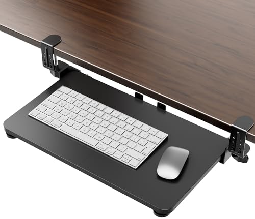 Small Keyboard Tray Under Desk, Pull Out Keyboard & Mouse Tray for Typing