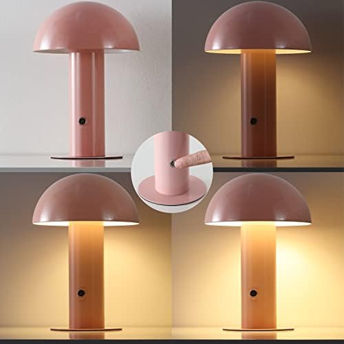 JONATHAN Y Boletus Mushroom Desk Lamp 10.75" Metal LED, Pink