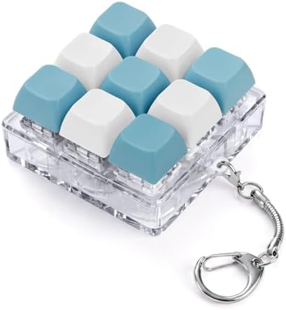 Keyboard Fidget Toy, Creamy Fidget Clicker Keyboard Fidget Keychain, Button Fidget Gifts for Adults, Boost Focus & Ease Anxiety Anywhere — Perfect Stress-Relief Gift (3×3 Grid Layout A-B)