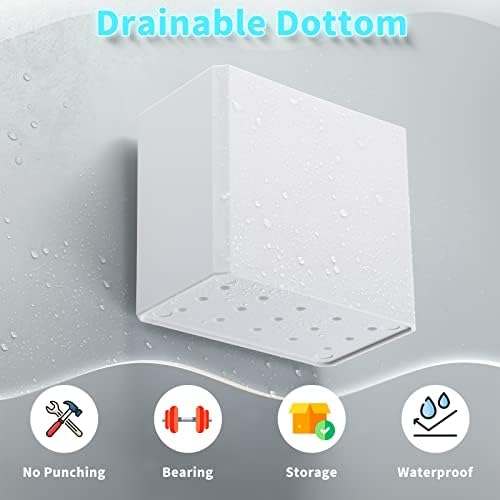 Suclain 2 Pcs Wall Mounted Organizer Floating Shelf Wall Bin, White