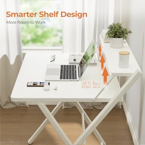 GreenForest Folding Desk No Assembly, Sturdy Computer Desk for Small Spaces