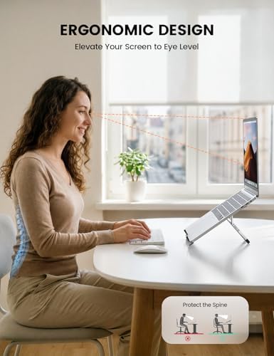 Lamicall Portable Laptop Stand for Desk & Travel 0.47in Ultra-Slim 10-15.6"