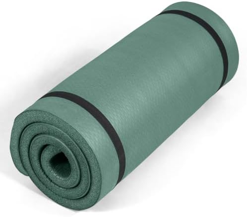 Tone Fitness 1" Extra Thick Yoga Mat, Exercise & Pilates Mat with Strap
