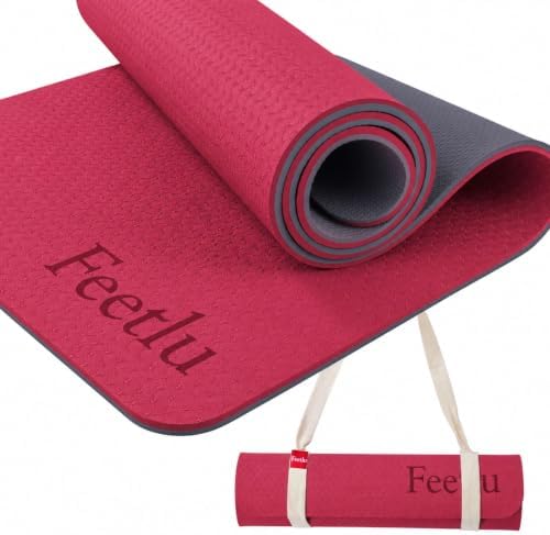 Extra Thick 10mm Yoga Mat, 72" x 24", Non-Slip with Carry Strap