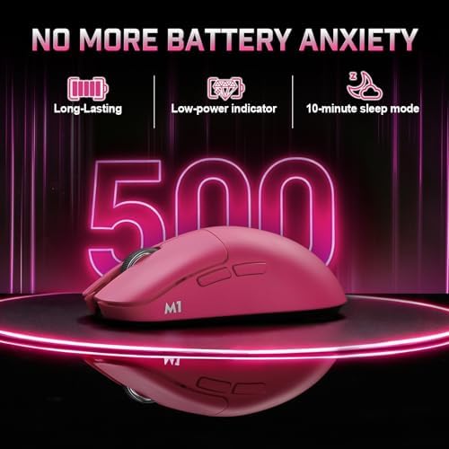YUNZII M1 PAW3311 Sensor Wireless Gaming Mouse (Pink)