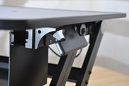 Standing Desk Converter | Largest standing desk for tall people on the market | Wide 38 in Desk Riser Fits 2 Monitors with Sliding Keyboard Tray (Black, 38" Wide)