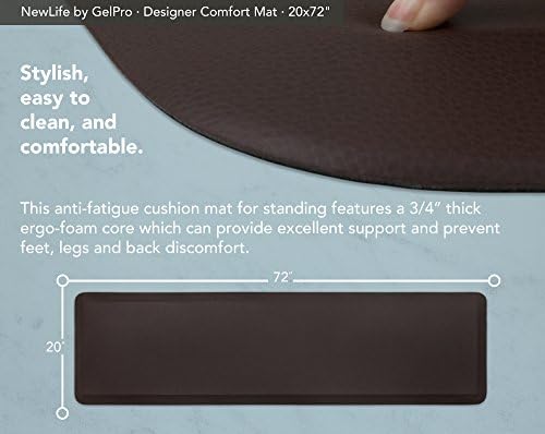 NewLife by GelPro Anti-Fatigue Designer Comfort Kitchen Floor Mat, 20x32, Stain Resistant Surface with 3/4" Thick Ergo-Foam core for Health and Wellness