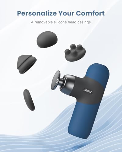 RENPHO Mini Thermal Massage Gun with Heat, Color Silicone Casing, 4 Speeds