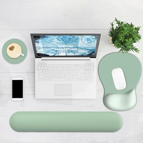 Ergonomic Mouse Pad with Wrist Rest and Keyboard Wrist Rest, Gel Mousepad