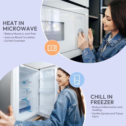 Microwavable Heat Pad for Neck and Shoulders, Warm Compress Wrap, Grey