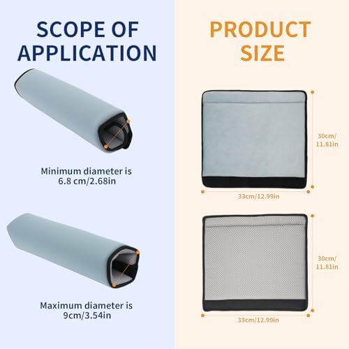 Wheelchair Armrest Covers (Pair)-Memory Foam Wheelchair armrest Pads Wicking Washable Non Slip Arm Rest Cover Cushion Pad for wheelchairs Office Chairs armchairs (Blue-Gray)