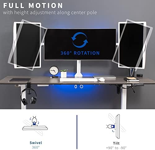 VIVO Triple Monitor 23 to 32 inch LED LCD Clamp-on Desk Mount, Heavy Duty Articulating VESA Computer Stand, Holds 3 Screens, Fully Adjustable for Home Office Workstation, White, STAND-V103W
