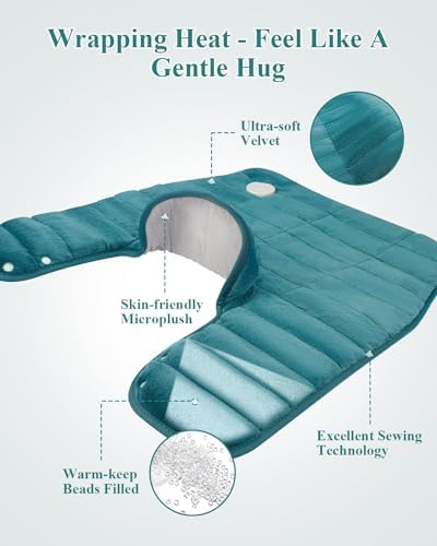 Weighted Heating Pad for Shoulder Back, Neck Heated Wrap,6 Heat Levels