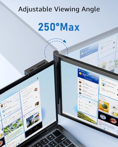 Yodoit Laptop Screen Extender, 14" FHD 1920×1080 Travel Monitor with USB Type C Port and Built-in Speakers Compatible with MacBook