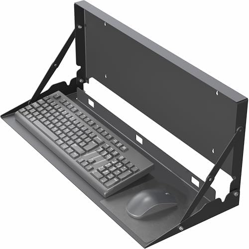 VIVO Black Flip Down 24 Inch Keyboard Tray Wall Mount, Mount-FDKB1