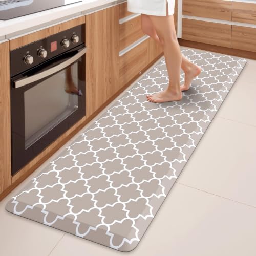 WISELIFE Anti Fatigue Mats for Kitchen Floor, 22" x 72", 4/5 Inch, Khaki