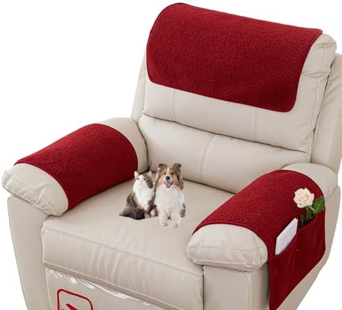 Armrest Covers for Recliner set of 3 Couch Arm Covers with Pockets for Sofa
