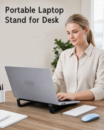Portable Laptop Stand for Desk, Laptop Riser for Cooling & Comfort