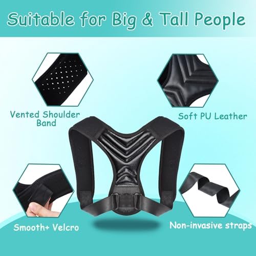 King Mills Plus Size Back Brace, Back Brace Posture Corrector, XL to XXXL