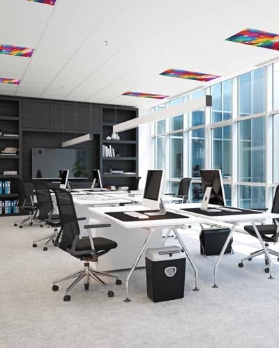 Red Blue Rainbow Brush Abstract Graffiti Street Art Magnetic Fluorescent Light Covers for Ceiling Lights 2 x 4 Feet,Office Classroom Kitchen Drop Ceiling Light Covers Filters Shade Panel 1 Pack