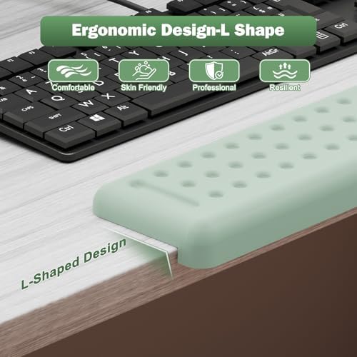 Leolee L-Shaped Desk Long Wrist Rest Elbow 60CM, Pale Green Arm Rest Desk