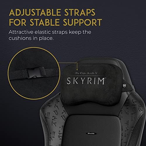 noblechairs Memory Foam Lumbar-Support Pillow, Office and Gaming-Chair Cushion Set - Skyrim Edition