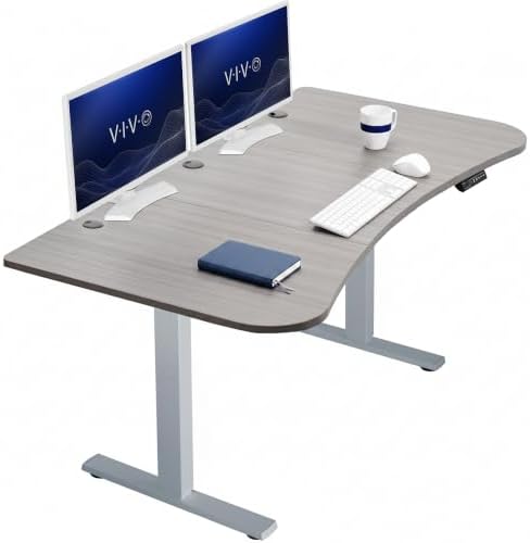 VIVO Dark Gray 63 x 32 in Standing Desk, DESK-KIT-1G1G