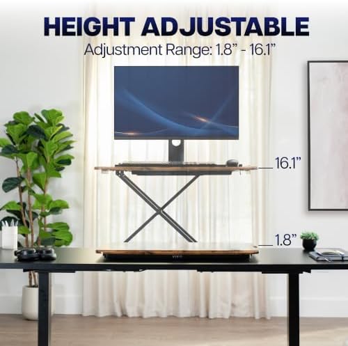 VIVO Vintage Brown 29 in Single Top Standing Desk Converter, DESK-V000UN