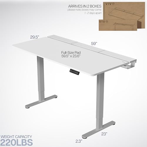 VIVO White 71 x 30 in Standing Desk, DESK-KIT-E2G-P3W