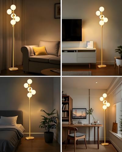Lightdot Globe Floor Lamp Mid Century Modern Floor Lamp for Living Room