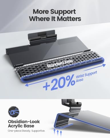 Vaydeer Wrist Rest with Keyboard Stand and Phone Holder, Keyboard Riser Set