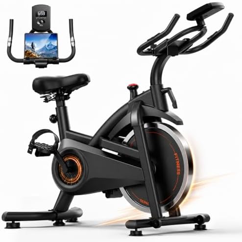 CURSOR Exercise Bike, Magnetic Friction Stationary Bikes for Home with APP