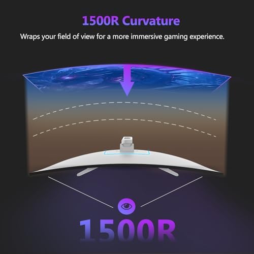 Z-Edge 27" White Curved Gaming Monitor, FHD 300Hz 240Hz Computer Screen
