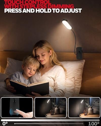 Honeywell Clip On Reading Light, Rechargeable Gooseneck CRI95 4000K Dimming