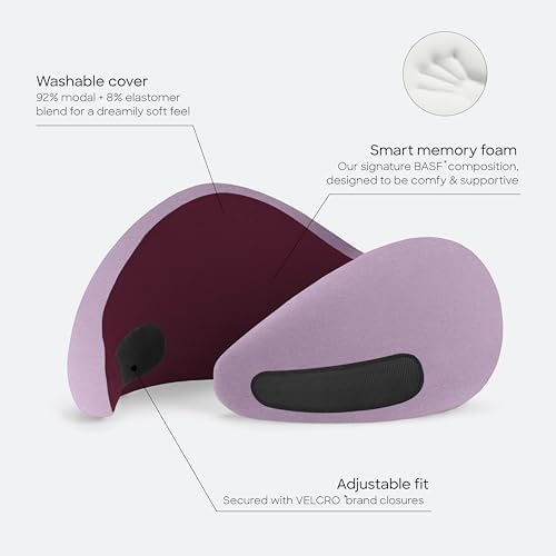 Ostrichpillow GO Travel Pillow, 360° Memory Foam Support, Soft & Washable