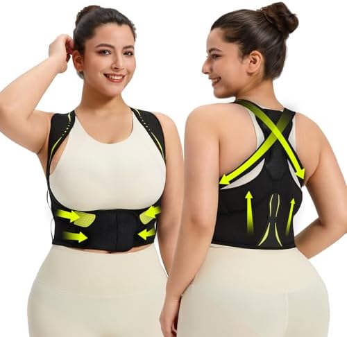 AOFIT Posture Corrector for Women, Adjustable Upper Back Brace Black L
