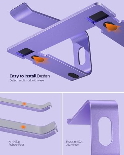 Nulaxy Full Aluminum Laptop Stand, Stable Support to 22 lbs, Purple