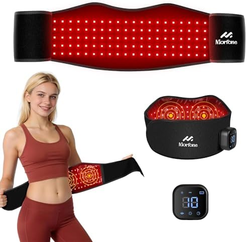 Cordless Red Light Therapy Belt for Body with Heat Vibration 660nm & 850nm