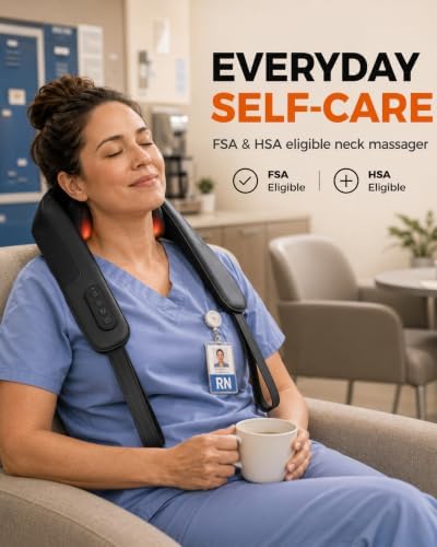 CooCoCo FSA Eligible Cordless Neck Massager with Heat