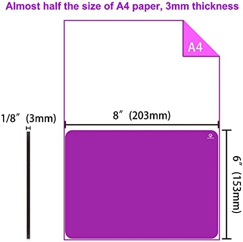 Audimi Small Mouse Pad 6 x 8 Inch, Mini Mouse Pad Thick for Laptop Wireless Mouse Home Office Travel, Portable & Washable (Purple)