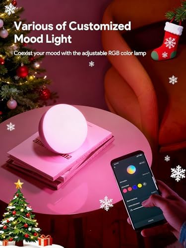 Hifree Smart Table Lamp, Dimmable Desk Lamp with App/Voice Control, LED RGB Color Changing Touch Lamp, Night Lamp for Bedroom Compatible with Alexa