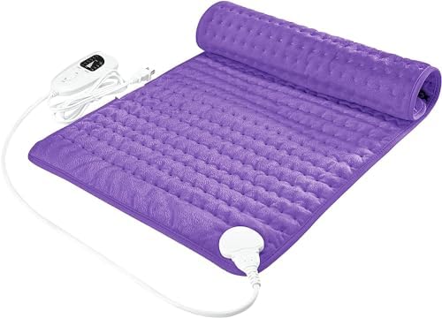 Heating Pad Electric Heat Pad, Hot Heated Pad,Multiple Temp and Timer Settings,Suitable for Shoulders, Neck, arms, Abdomen, Back, Legs, etc (Deep Purple, 24"X20")