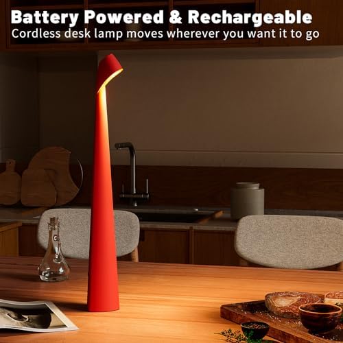 HAPYGI Cordless Rechargeable Reading Metal Table Lamp, 3-Level Brightness