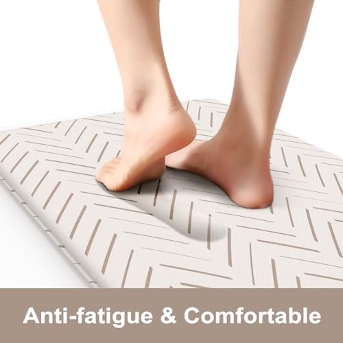KIMODE Anti Fatigue Kitchen Mat,Cushioned Kitchen Rugs Sets of 2 Non Slip