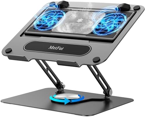 Metfut Laptop Cooling Pad with Fan Laptop Cooler Cooling Laptop Stand Black