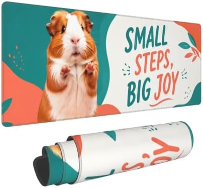 Guinea Pig Funny Mouse Pad Large Mouse Pad 11.8x31.5 in Teal Coral