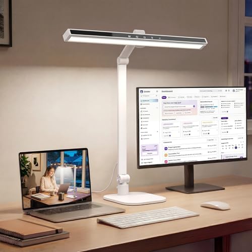 LIONVISON Desk Lamps for Home Office: Dimmable Eye-Caring LED Desk Light