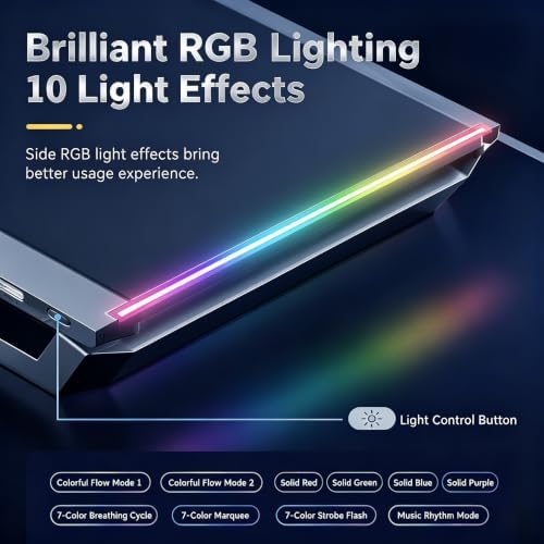 Computer Monitor Stand Riser with Storage Drawer, USB Hub, RGB