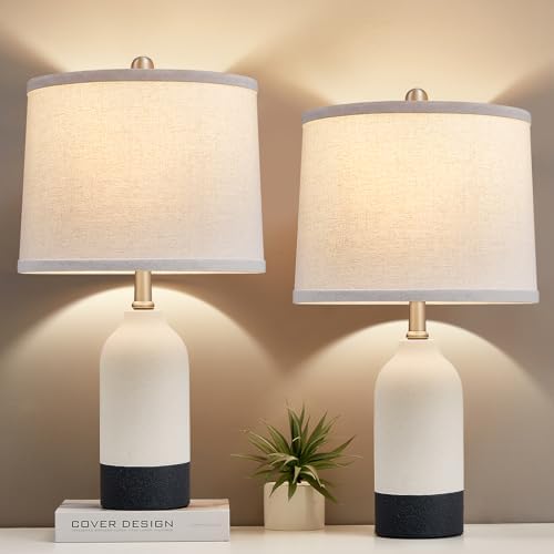 Luvkczc Ceramic Table Lamp Set of 2, Adjustable Color Temperature